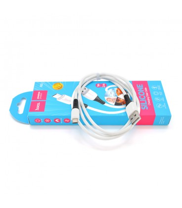 Кабель Hoco X82 silicone, Micro-USB, 2.4A, White, длина 1м, BOX