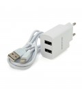 Набір BOROFONE BA53A СЗУ 2xUSB+ кабель Lighting, 2.1A, 1м, White, Blister