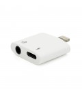 Перехідник KIN KY-178 Lighting(M)  Jack 3.5mm(F)+Lighting(F), White, Box