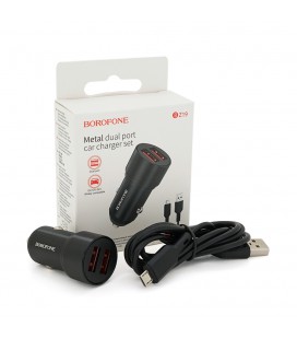 Набор BOROFONE BZ19A АЗУ 2xUSB+ кабель Micro, 2.4A, 1м, Black, Box
