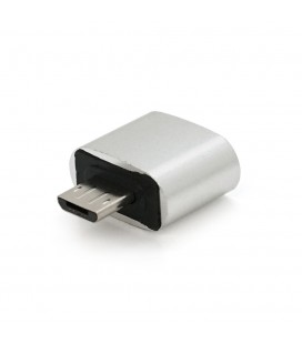 Перехідник USB2.0(AF) OTG  microUSB(M), Silver, Пакет