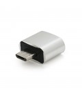 Перехідник USB2.0(AF) OTG  microUSB(M), Silver, Пакет