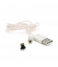 Магнітний кабель світиться USB 2.0 / Lighting, 1m, 2А, Silver, OEM