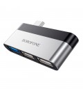 Перехідник BOROFONE DH1 Type-C(Male) - USB3.0+2*USB2.0, Black, Box
