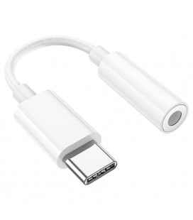 Кабель-переходник HOCO LS35 Jack 3.5mm(F) &gt, Type-C(M), 0.1м, White, Box