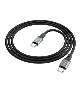 Кабель Hoco X86 silicone, Type C-Type C, 60W, Black, длина 1м, BOX