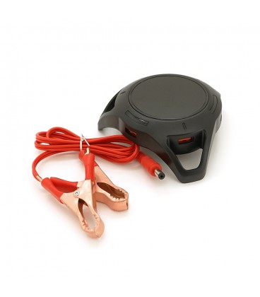 Портативний HUB із крокодилами на 5*USB2.0, живлення 12В, Black, Box