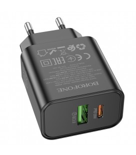 СЗУ BOROFONE BA88A 110-240V, PD20W+Q3.0,USB+Type-C, Black , Blister