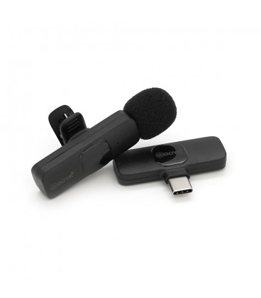 Петличний бездротовий мікрофон BOYA BY-MW3, роз'єм Type-C, вбудований акумулятор 80 mAh, Black, Box