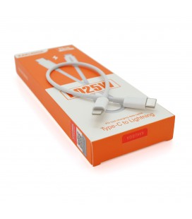 Кабель iKAKU KSC-653 FEIYUE PD100W fast charging short cable (Type-C to Lightning), White, длина 0.25м, BOX