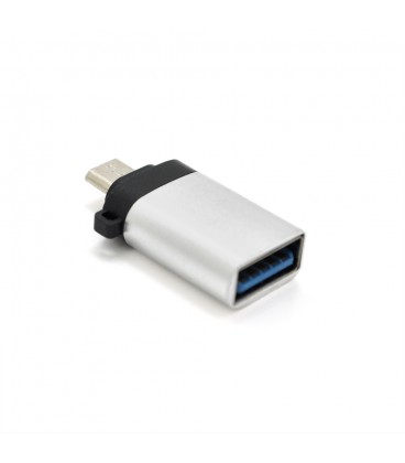 Перехідник VEGGIEG TC-113 USB3.0(AF) OTG  microUSB(M), Silver, Пакет