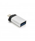 Перехідник VEGGIEG TC-113 USB3.0(AF) OTG  microUSB(M), Silver, Пакет