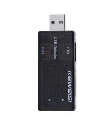 USB тестер Keweisi KWS-10VA напруги (3-8V) і струму (0-3A), Black