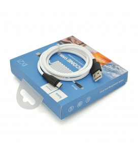 Кабель Hoco X21 Plus Silicone, Micro-USB, 2.4A, White, длина 1,2м, BOX