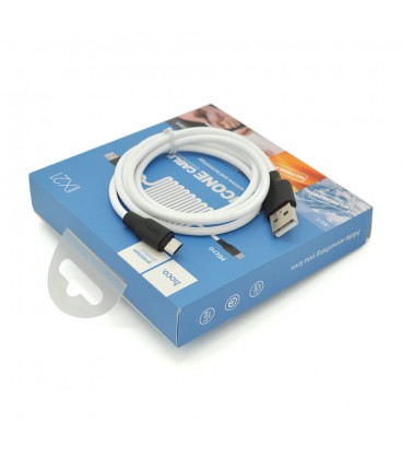 Кабель Hoco X21 Silicone, Micro-USB, 2.4A, White, довжина 1,2 м, BOX