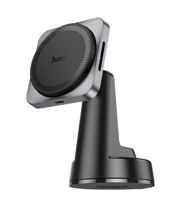 Автотримач HOCO HW16+ Wireless Charging 15W, кріплення на торпеду, магніт, Black, Box