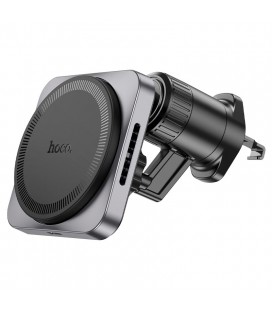 Автотримач HOCO HW15+ Wireless Charging 15W, кріплення на решітку, магніт, Black, Box