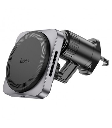 Автотримач HOCO HW15+ Wireless Charging 15W, кріплення на решітку, магніт, Black, Box