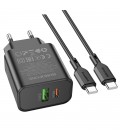 Набір BOROFONE BA88A СЗУ USB+Type-C+ кабель Type-C, PD20W+Q3.0, 1м, Black, Blister