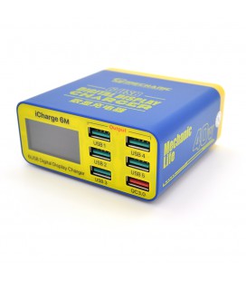 Зарядная станция с цифровой индикацией MECHANIC iCharge 6M , 6*USB-A(1*QC3.0-15W), 220V/40W. 155*115*55mm
