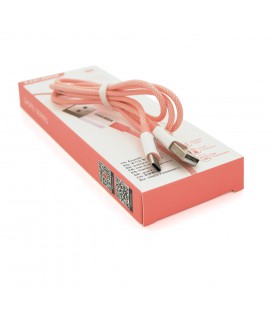 Кабель iKAKU KSC-723 GAOFEI smart charging cable for Type-C, Pink, довжина 1м, 2.4A, BOX