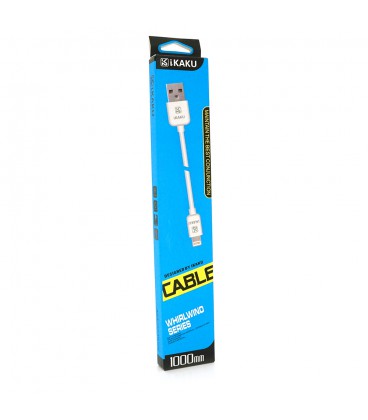 Кабель iKAKU XUANFENG charging data cable for iphone, White, довжина 1м, 2,1А, BOX