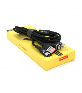 Кабель KSC-296 TUOYUAN charging data cable 3 in 1 Micro / Iphone / Type-C, довжина 1м, Black, BOX