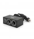 АЗУ розгалужувач Olesson 1522, 12V-2*12V+USB, Black, Blister