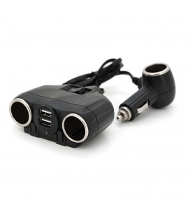 АЗУ розгалужувач Olesson 1630, 12V-3*12V+2*USB, Black, Blister