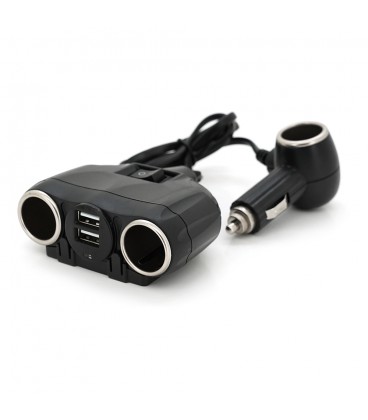 АЗУ разветвитель Olesson 1630, 12V-3*12V+2*USB, Black, Blister