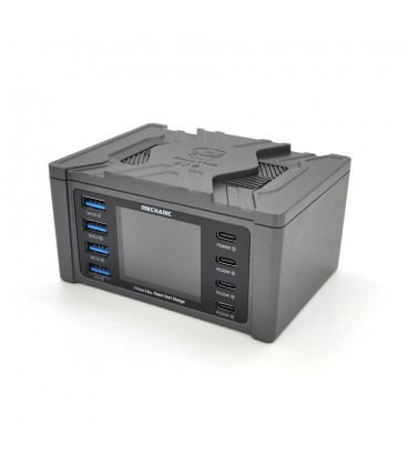 Зарядна станція з цифровою індикацією MECHANIC V-Power 8 Max, 4*QC3.0-5В3А,9В2A, 4*PD3.1-(5В/9В/12В/15В)3А,20В2,25A, 220V/115W. 