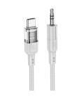 Кабель HOCO UPA27 DC3.5 (тато)  Type-C (тато), круглий в обплетенні, 1.2м, Gray, Box
