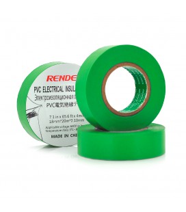 Ізолента RENDER 0,19 мм * 16 мм * 7м (зелена), temp: -10 +80 ° С, 2000V, розтяж-180%, міцність 20Н / см, Агдезія 0,42 кг / 25мм,