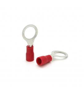 Клемма тип 'О' RV1.25-8, 0.5 мм, провод 0.5-1.5, изолированная, максимальный ток 19А, под обжимку, латунь, 100шт в упаковке, цен