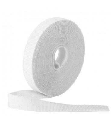 Стяжки на липучці ширина 10мм, рулон 45м, білі, ціна за рулон