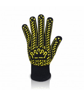 Перчатки трикотажные Корона хлопок/полиэстеровые, класс 7 ПВХ нанесение, черная цена за 10 пар