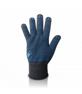 Перчатки трикотажные TOP хлопок/полиэстеровые, класс 10 ПВХ нанесение, черные цена за 10 пар