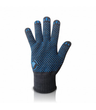 Рукавички трикотажні TOP бавовна/поліестерові, клас 10 ПВХ нанесення, чорна ціна за 10 пар