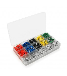 Набор клемм/наконечников 1640шт(E0508r-200 E2508y-80,E1008b-200,E1508bl-100,E4009g-60,EN0508-400,EN1008-200,EN1508-200,EN2508-15