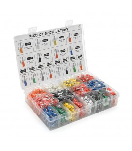 Набор клемм/наконечников 2120шт(E0508o+w-200/2,E2508bl+r-150/2,E1008y+r-150/2,E1510r+bl-200/2,E7508b+g+y+r+w+bl-100/6,E1612r+g-1