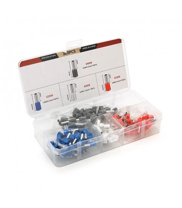 Набір клем/наконечників 200шт(E2508gr-50,E0508b-50,E1508-50.E4009bl-50)у боксі
