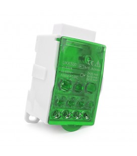 Параллельный разветвитель-сплиттер UKK500, 11 выходов (латунь) 2х35мм²+5х16мм²+4х10мм², вход 3х15...8х24мм², AC/DC 1000V, 500А, 