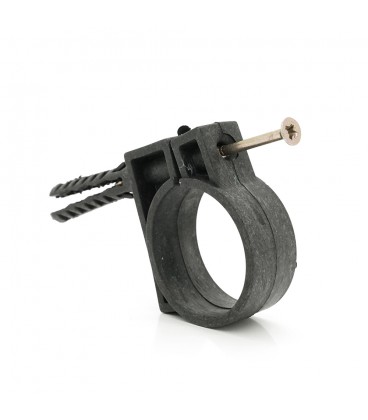 Обойма с ударным шурупом для гофры/трубы черное 32-34мм (пач. 25шт. цена за пачку)