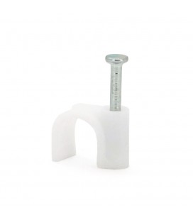 Скобы 8мм для крепления кабеля (100 шт/уп) белые