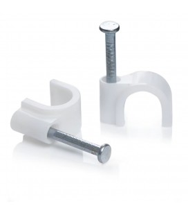 Скобы 6мм для крепления кабеля (100 шт/уп), круглые, белые