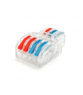 Клемна колодка з натискними затискачами 2х4-проводу LT-422 для розподільних коробок, 450V / 32A, прозора