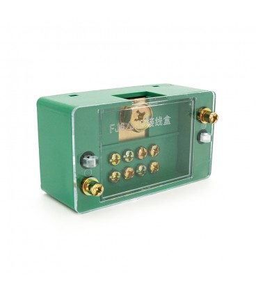 Паралельний розгалужувач-спліттер проводів JHD-1-4, 1фаза-1вхід М8, 4 виходи (латунь) 1,5-35х1,5-16мм2, AC600V, 60А, -55°С~125°С