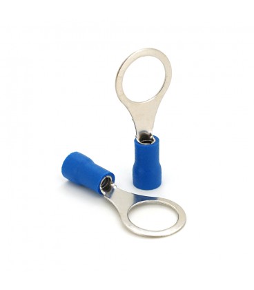 Клема тип "О" RV2-10, 0.5 мм, дріт 1.5-2.5, ізольована, максимальний струм 27А, під обтискача, латунь, 100шт в упаковці, ціна за