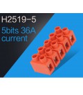 Клеммный блок H2519-5P 36A/660V, материал медь, сечение провода 0.5-6мм2