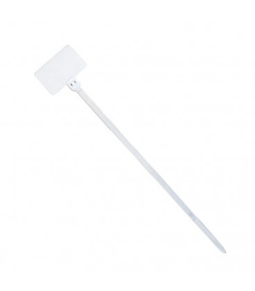 Стяжки нейлон с маркером 2х100mm белые (1000 шт) высокое качество, диапазон рабочих температур: от -35С до +85С
